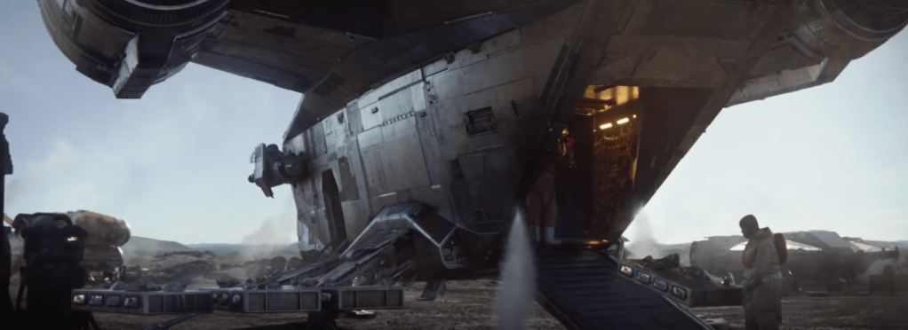 The Mandalorian unloading cargo