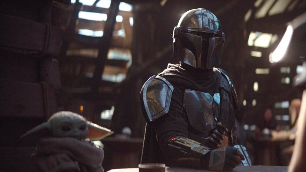 The Mandalorian and the child in the cantina on Sorgan in Chapter 4. The stars of the successful show, The Mandalorian. 