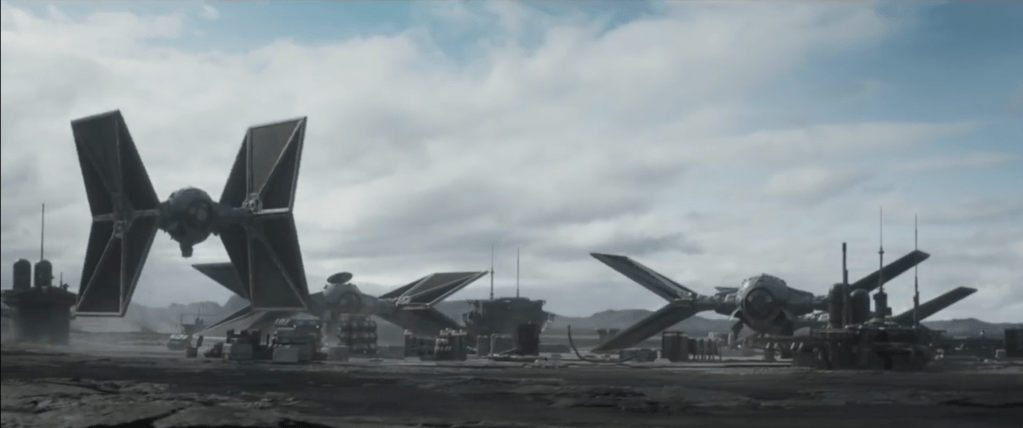 Next, we have Mando speeding on what looks like Nevarro, running into his old friends and of course Moff Gideon’s signature TIE fighter. Except there are 3 of them. Could there be more Moffs like himself who are after the child?