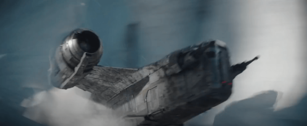 As Mando enters the atmosphere, he is being followed by some New Republic X-wings. They are ordering him to "stand down" and with that, we can make the assumption that this planet has been occupied by the New Republic after seeing how powerful the kyber crystals are and having the technology and ability to weaponize them past a lightsaber. With that information out in the air now, it makes sense that the New Republic would lock down the planet.