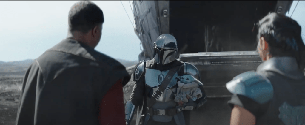 Immediately after the shots of Mando crash landing, we are taken back to Nevarro, where we see some familiar faces. The audio over this scene gives us what we can expect for the show. We now know for sure what Mando's mission is and who will be assisting him on the way. 
